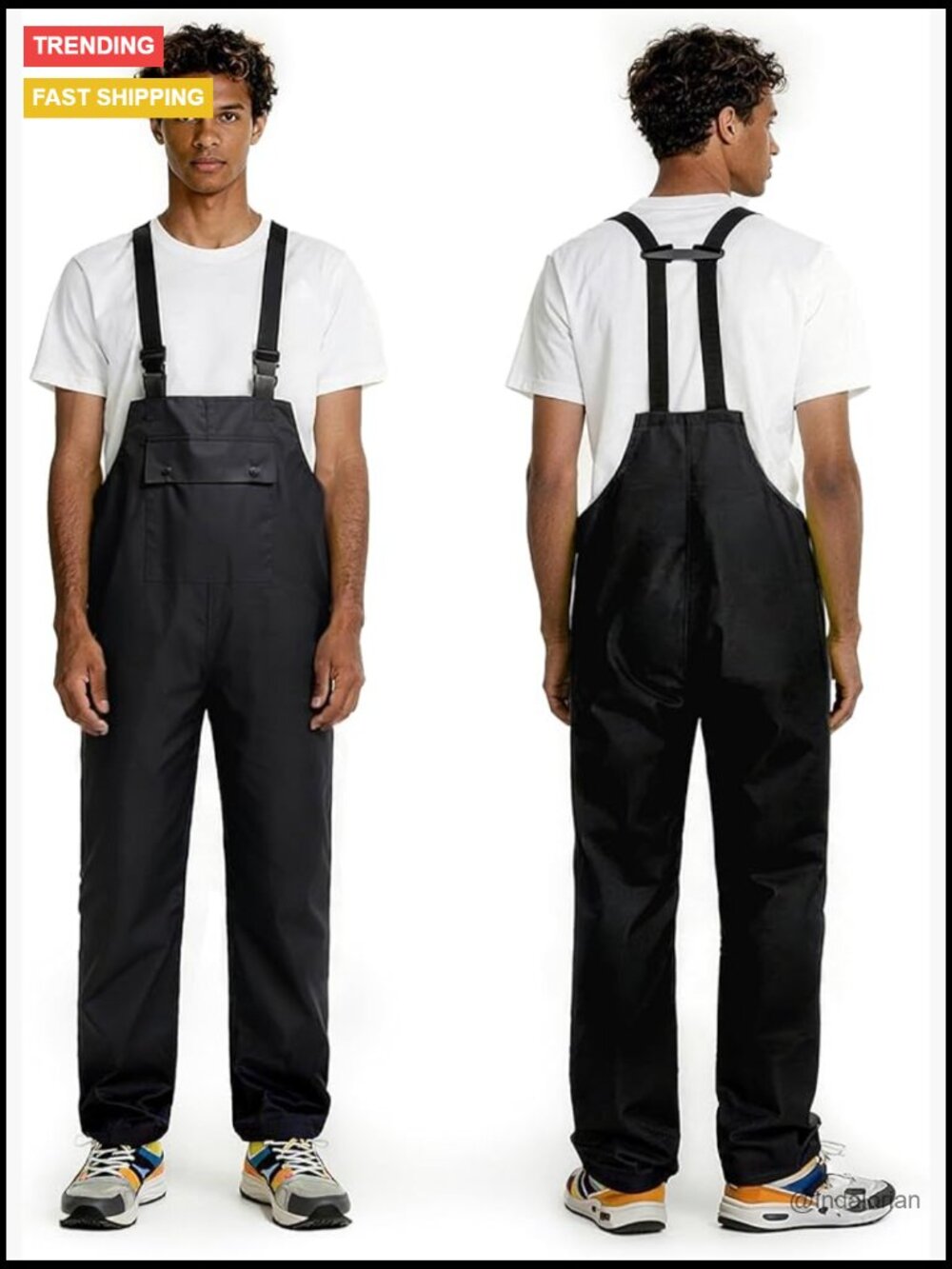 Waterproof Bib Pants Lightweight Rain Gear Outdoor Fishing Trousers Overalls